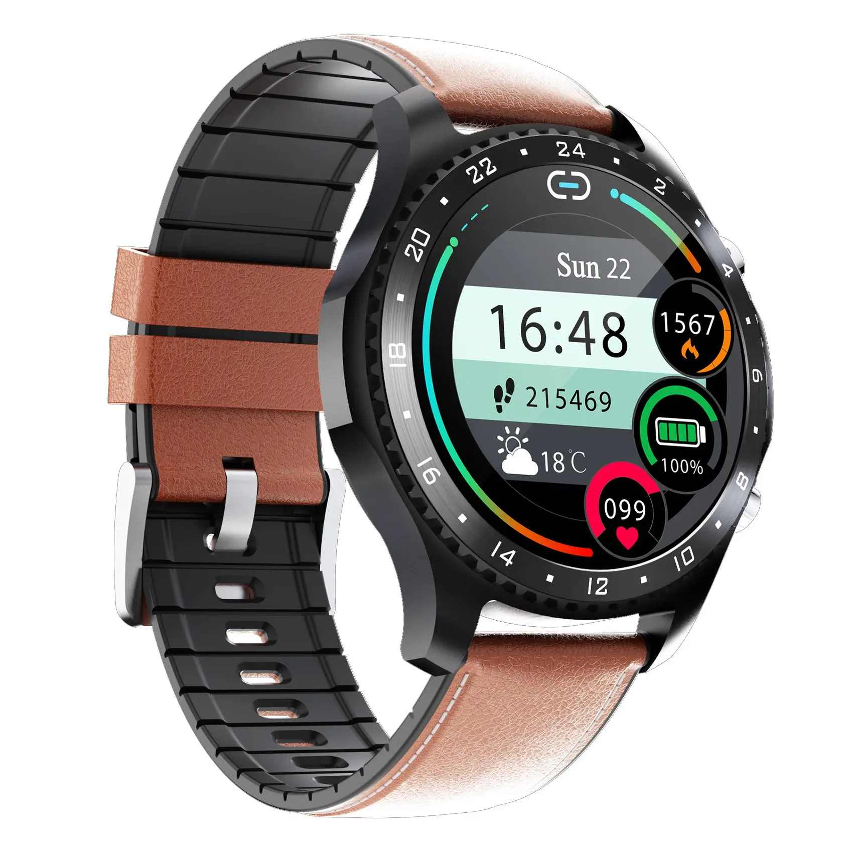 

Смарт-часы CK30 с Bluetooth, вызовом, пульсометром и круглым экраном