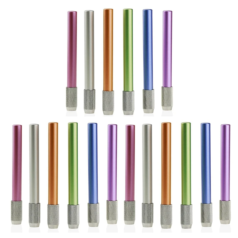 

GTBL 18PCS Metal Color Rod Single-End Pencil Extender Pencil Extender Pen Receptacle Pen Extension Pencil Case