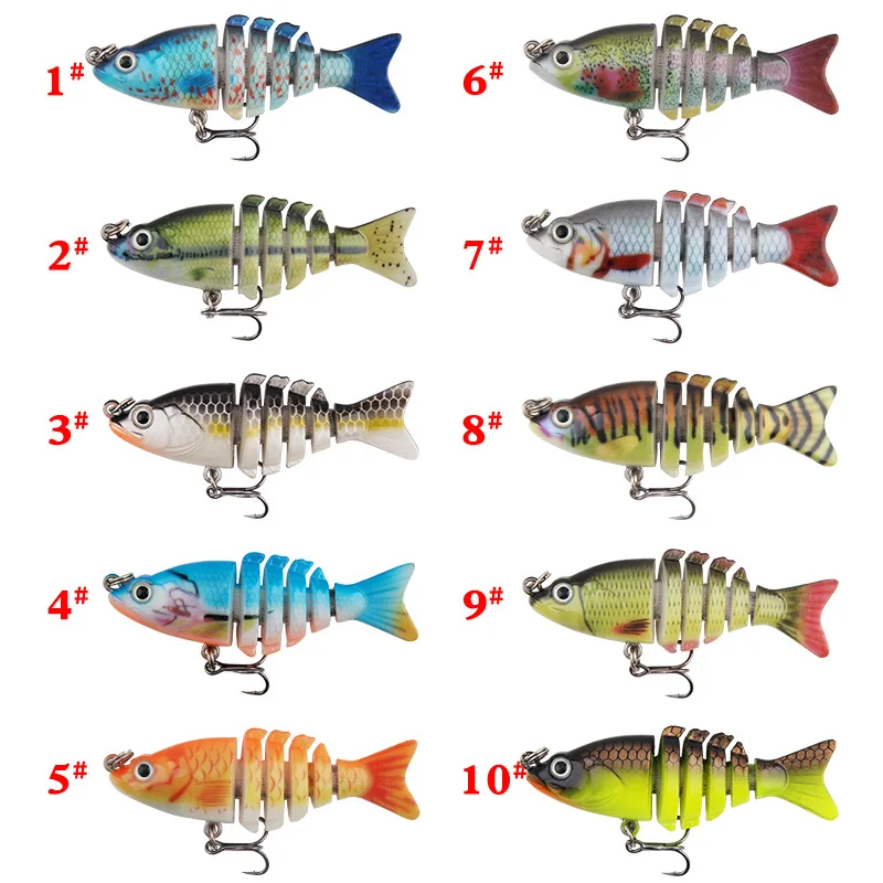 

2Pcs Wobblers Multi-Section Fishing Lure Minnow 5.8cm 4.7g Joint Bait Swimbait Artificial Hard Bait Bass Tackle Fishing Tackle