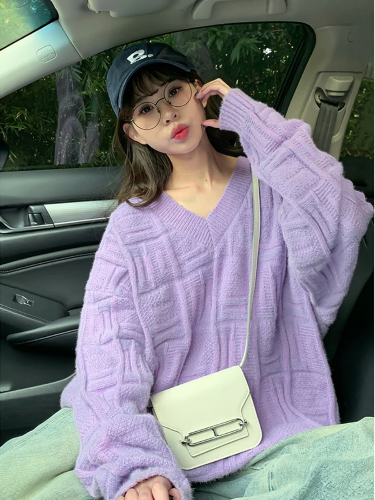 Senma Minette2024 весна и осень новый американский винтажный простой вязаный женский