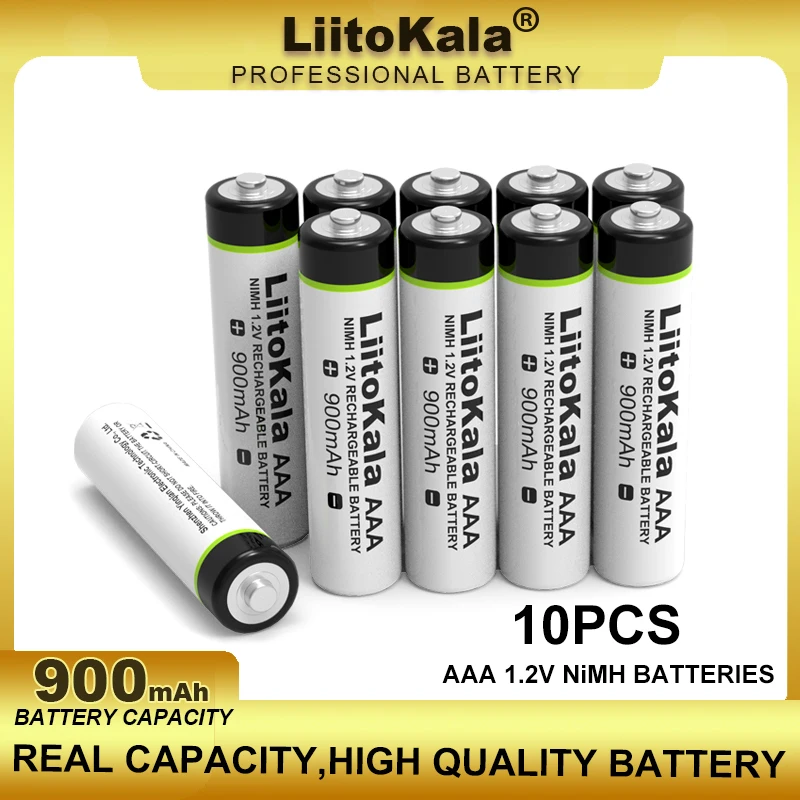 

10PCS LiitoKala AAA NiMH 1.2V Rechargeable Battery 900mAh Suitable For Toys, Mice, Electronic Scales, Etc.
