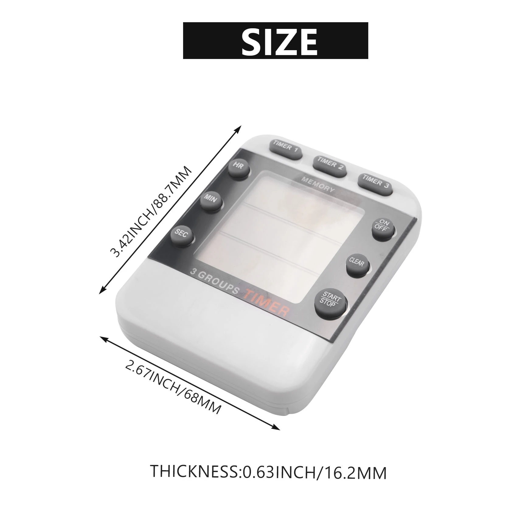 Цифровой Таймер 100 часа часы с тройным отсчетом вниз/вверх кухонный таймер