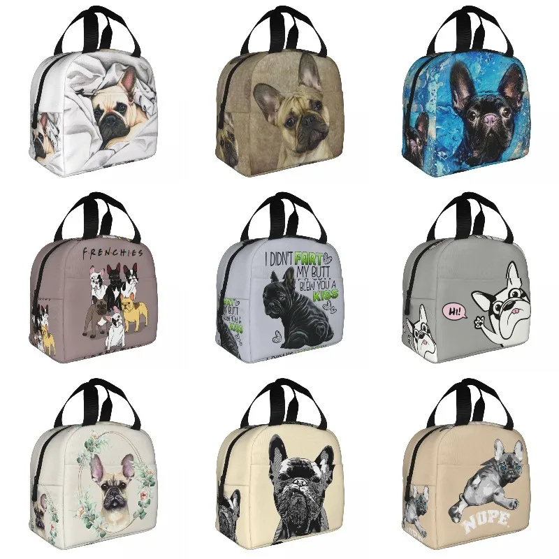 French Bulldog Lunch Bag For Work School Portable Insulated 