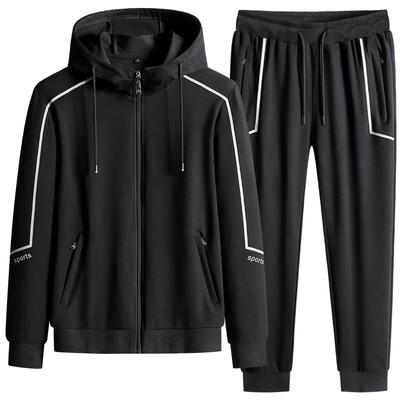 

Tracksuit Men Sportswear Sets New Spring Autumn Hoodies Clothies Male Fashion 2 Piece Suit Sweatshirt + Sweatpants Asian Size