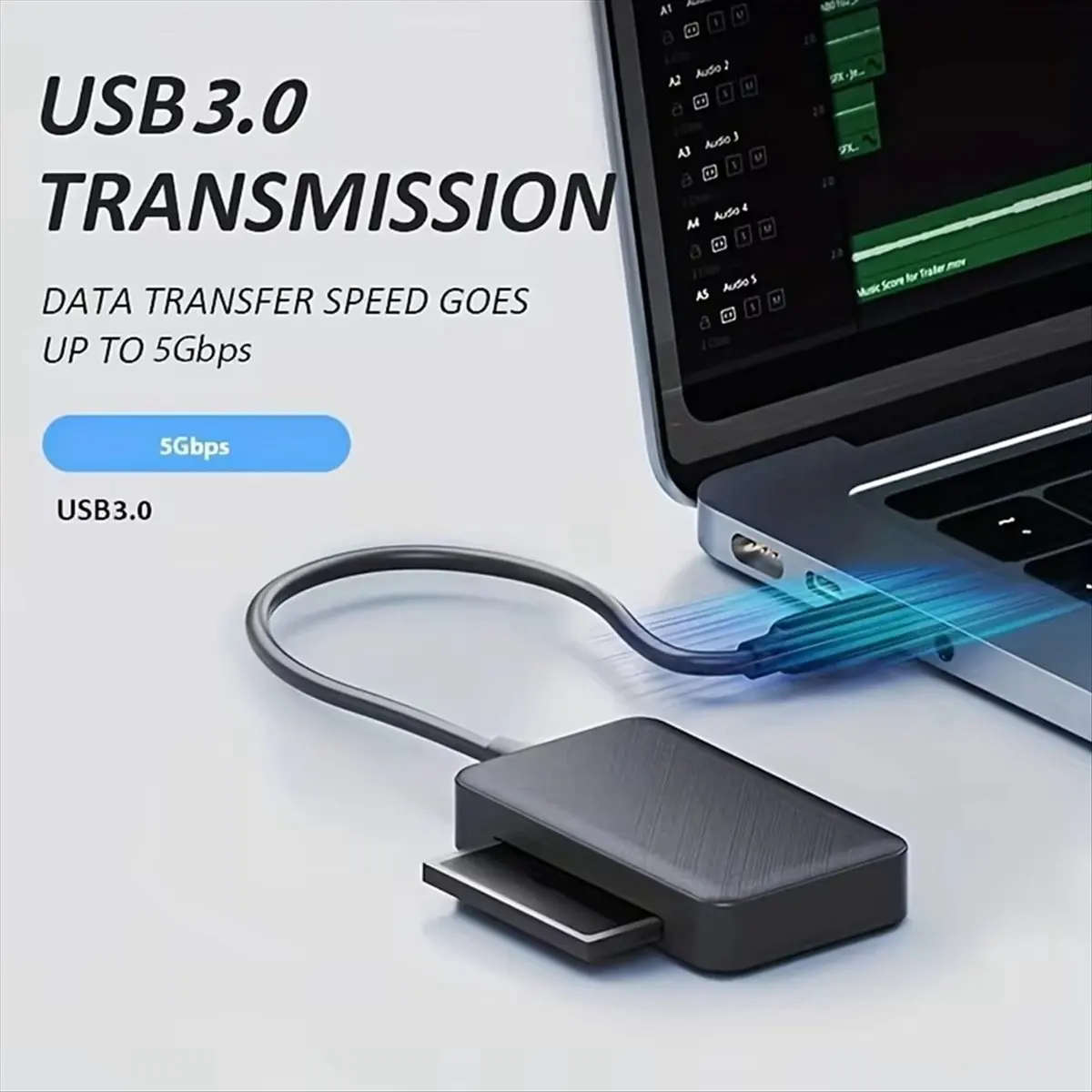 Фото (A60I) Кардридер 4-в-1 Type-C для карт памяти SD, Micro-SD, TF, MS, адаптер для ноутбуков и ПК, универсальный OTG-кардридер №5