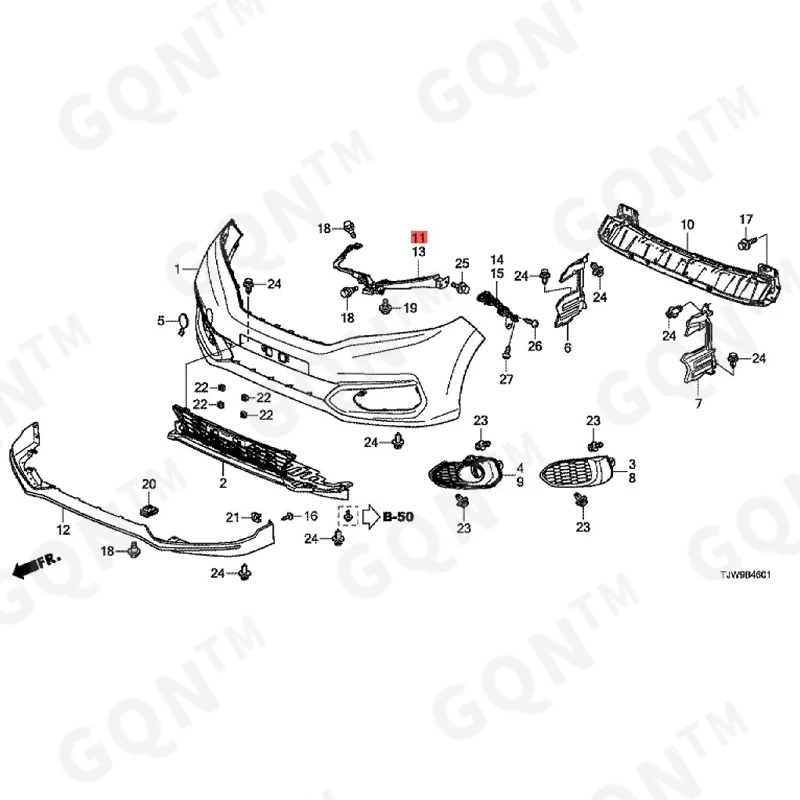 

Ho nd a FI TG K5 передний бампер верхний кронштейн передний бампер центральный верхний луч кронштейн фары