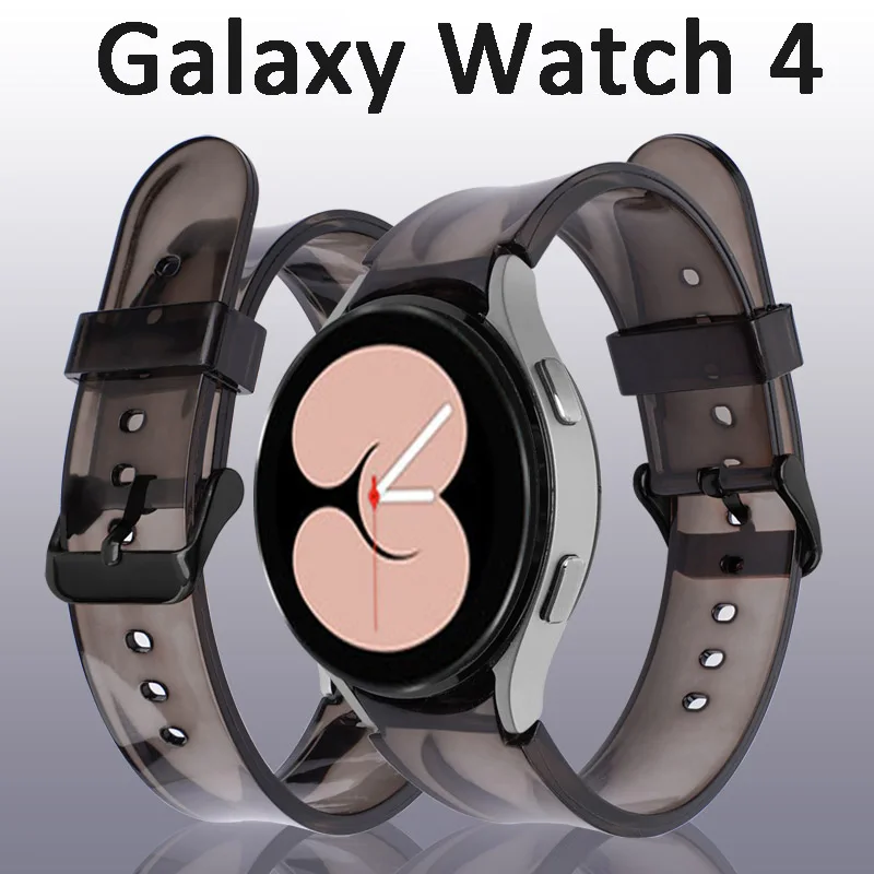 

Ремешок силиконовый прозрачный для Samsung Galaxy Watch 4 44 мм 40 мм, браслет для наручных часов 4 Classic 46 мм 42 мм, без зазора