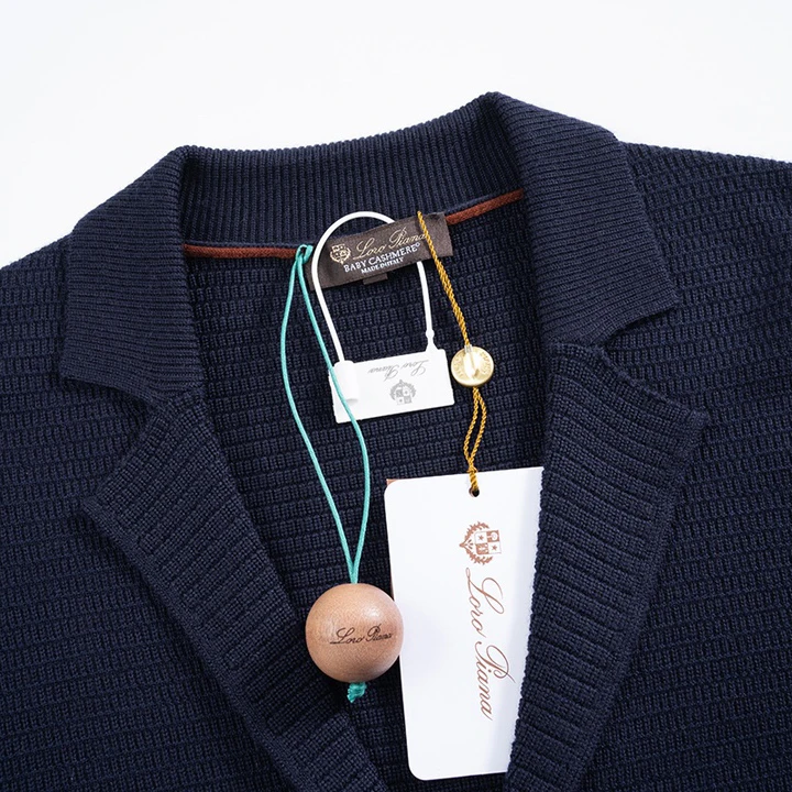 Italy Loro * Piana Noyouya LP Old Money Sle Autumn Men's Classic Lapel Angora Cardigan Outerwear