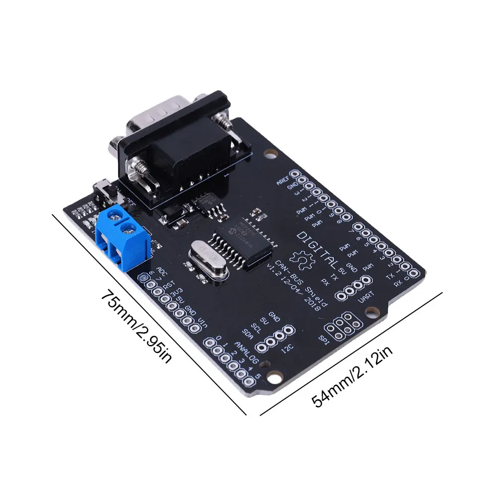 MCP2515 CAN BUS Shield SPI 9-контактный стандартный контроллер Sub-D Can Bus Board Module DC 5-12V для Arduino
