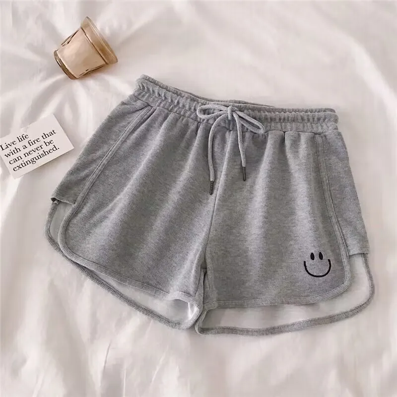 Sports shorts for women 2023 new loose fitting casual student waist wide leg versatile home yoga shorts