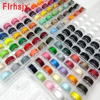 25 72pcs multicolor bobbin thread polyester thread spools sewing machine bobbins with storage box for embroidery sewing