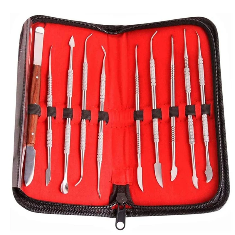 

10 Pcs/Set Plaster Knife Waxing Carving Lab Tools Teeth Whitening Stainless Steel Carving Instruments Kit