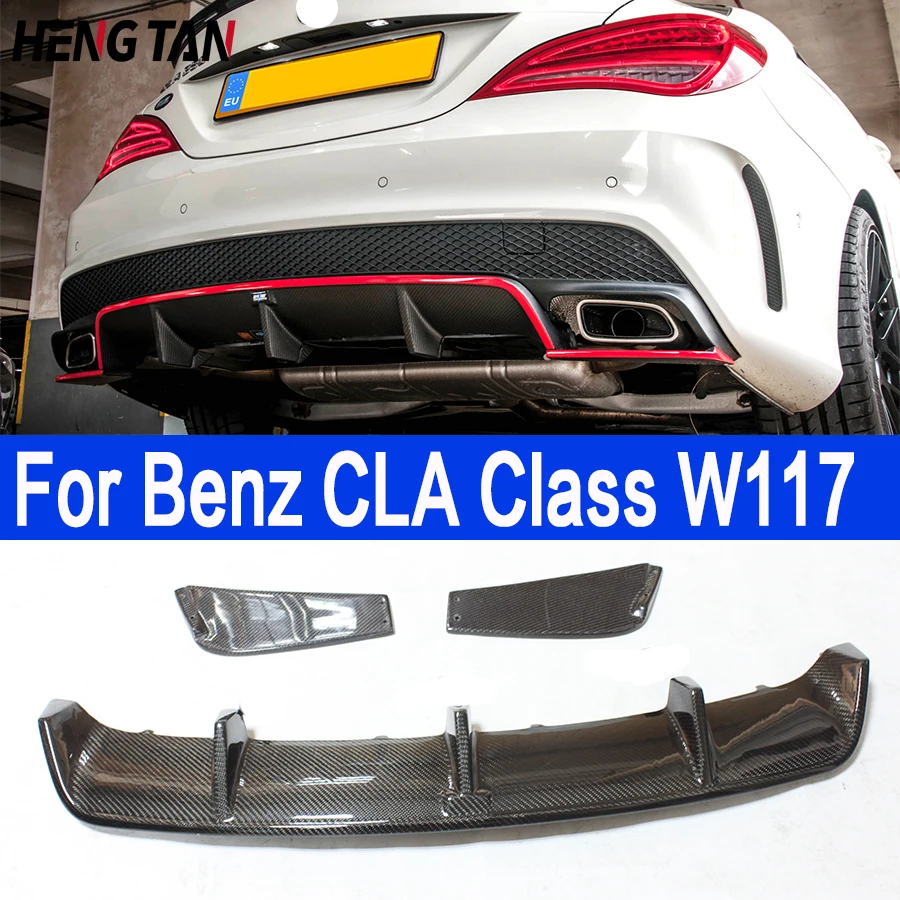 Задний диффузор для губ из углеродного волокна Mercedes Benz CLA Class W117 2013-2015Year 200 CLA45 R Style