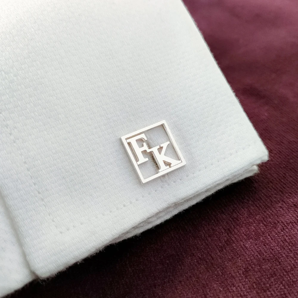 Запонки для мужчин и женщин персонализированные запонки с инициалом подарок