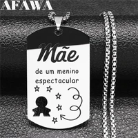 mae de um menino espectacular necklace stainless steel portuguese language mother family necklaces jewery gift colares n3620s01