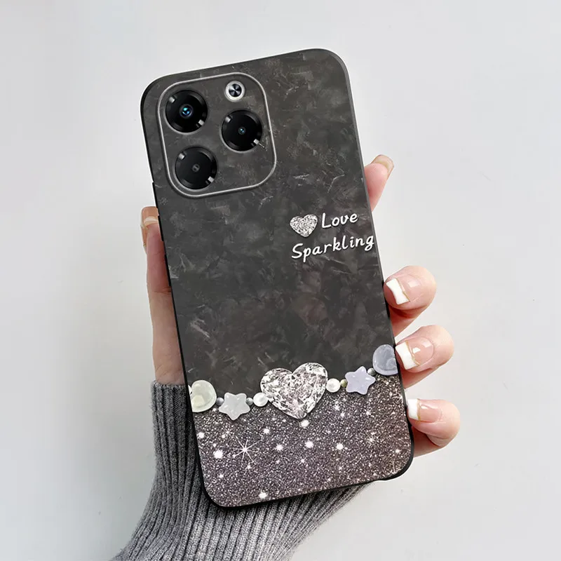 Чехол для Infinix Note 40X 5G черный матовый 2024 мягкий силиконовый защитный чехол с