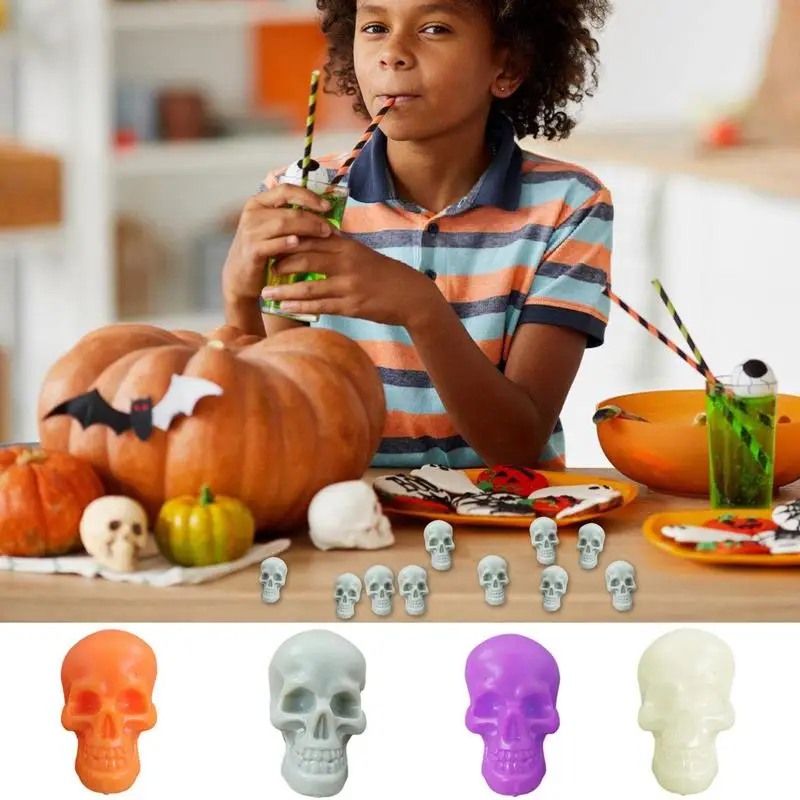 

Mini Skull Heads 50pcs Colorful Halloween Skeleton Skulls For Crafts Multifunctional Halloween Skeleton Heads Decor Halloween