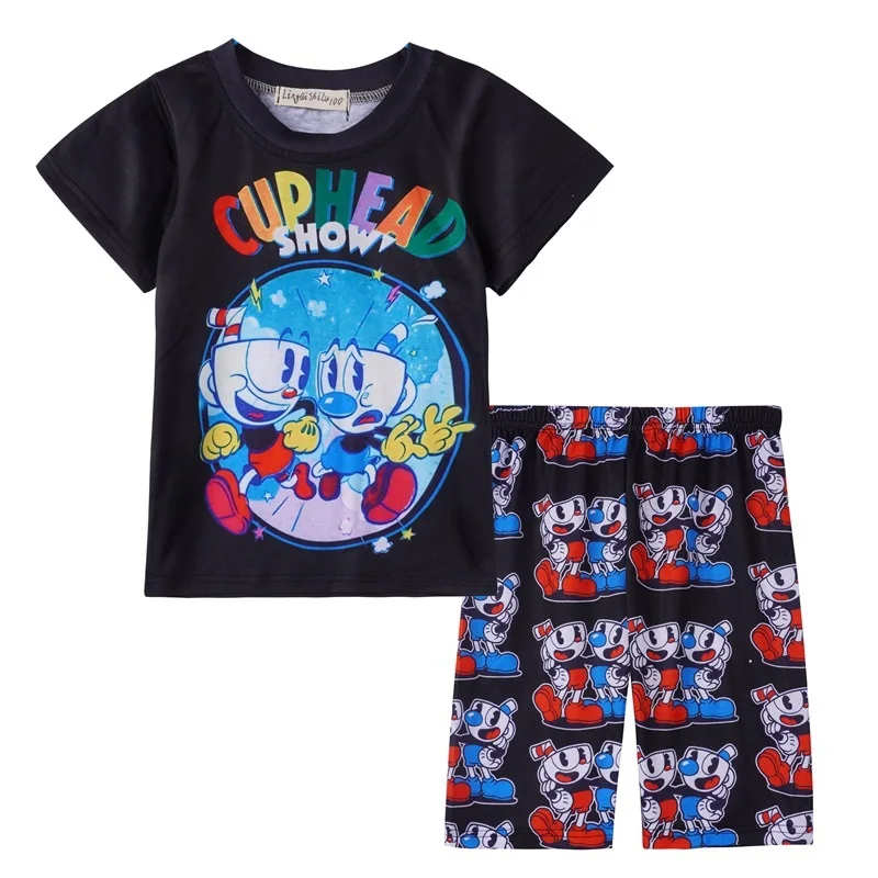 

Hot 3D Cuphead Mugman Game Kids T-Shirt and pants Print Girls Boys Child Tops Kids Clothes Baby Tshirts Teen Clothing T-shirt