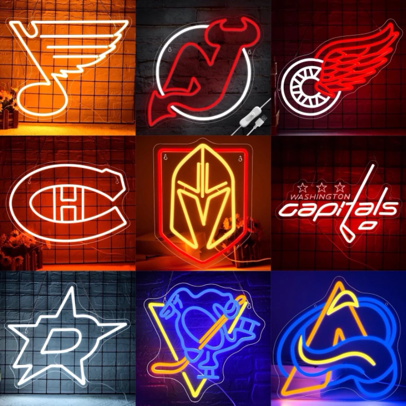 XM неоновый стиль для украшения стен хоккея мужская пещера клуб спальня бар