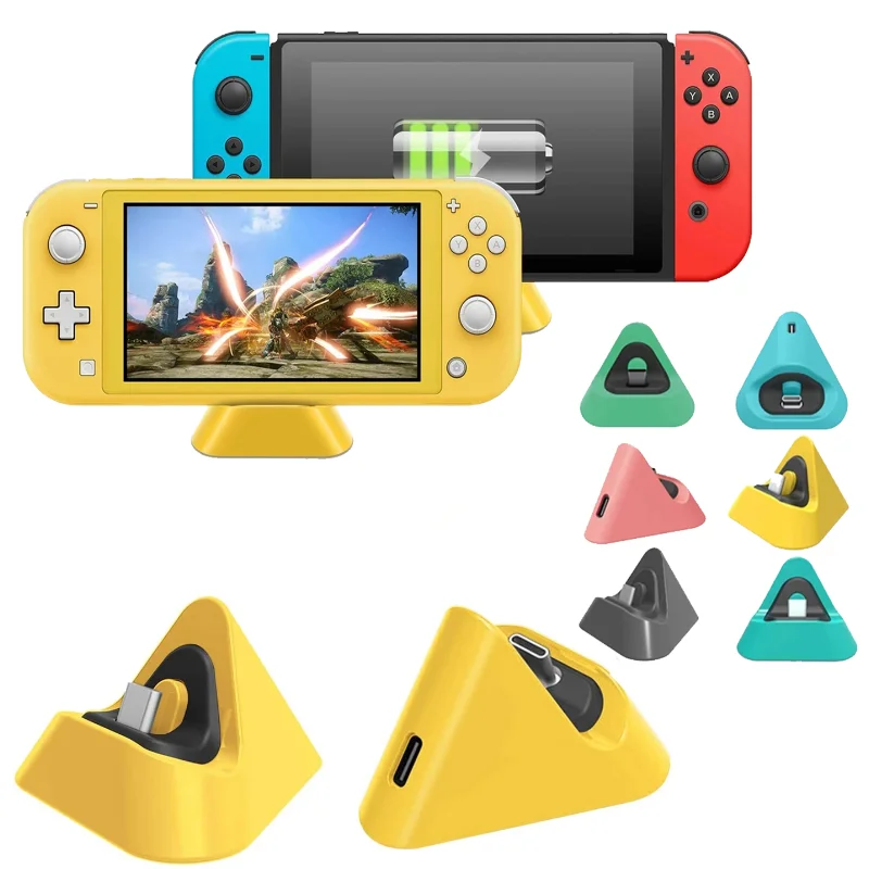 

Portable Travel Triangle Charging Dock For Switch Lite Host Over-voltage Protection Fast Charging Charger Stand Base