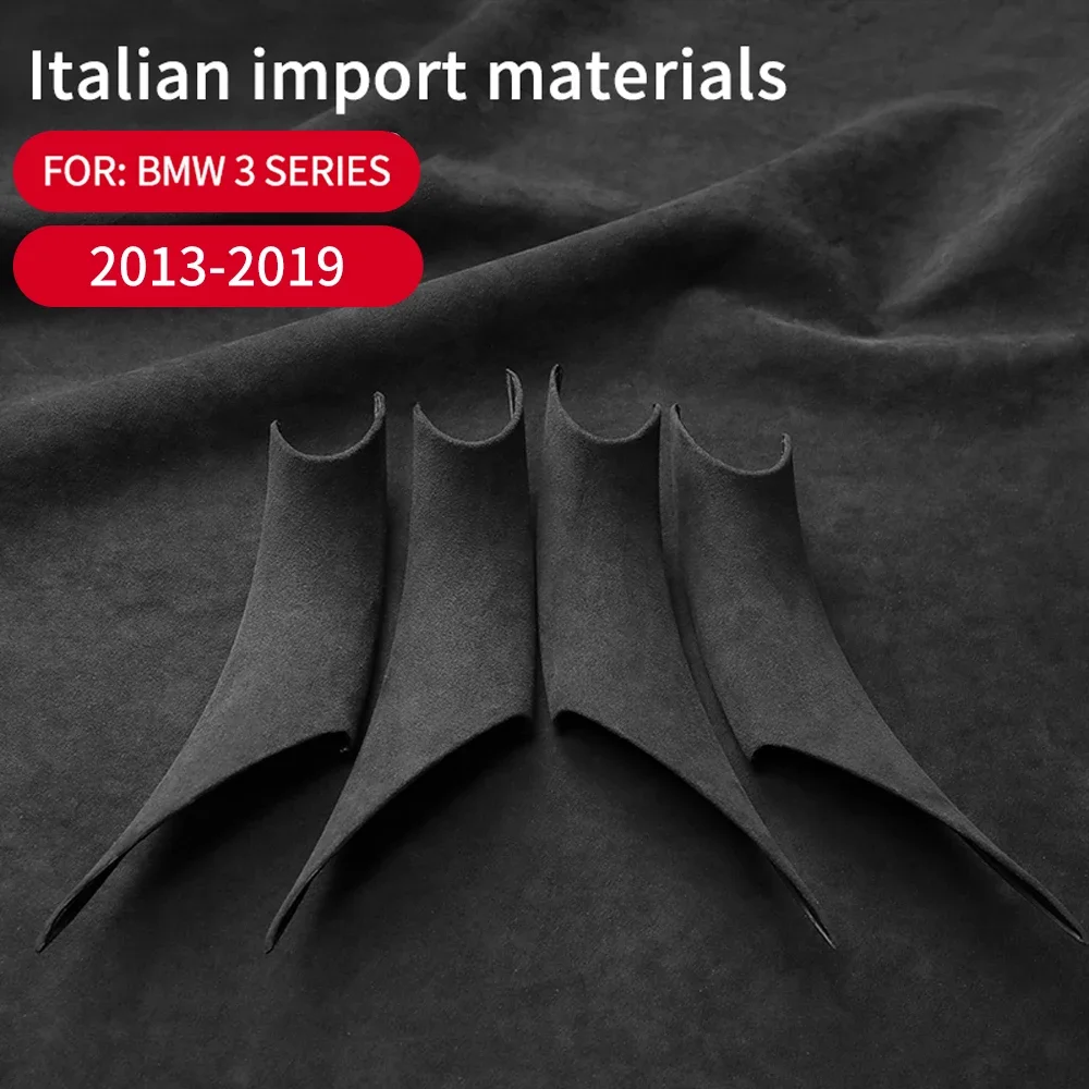 4pcs/set Flannel Car Door Handle Pull Protective Cover For BMW 3 4 Series F30 F35 3GT 2013-2019 Accessories Interior Super Suede