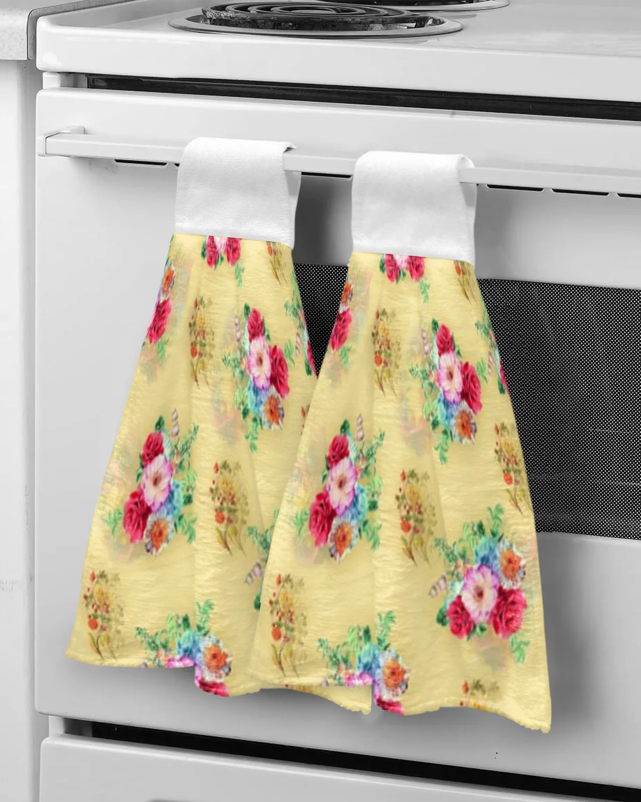 

Полотенце для рук с цветочным узором для детей, впитывающее полотенце из микрофибры для кухни, посуда, полотенце для уборки, кухонные инстру...