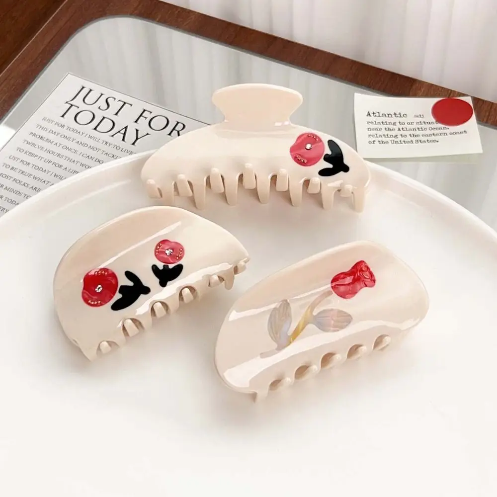 Креативная заколка для волос со стразами и цветком розы с уксусной кислотой