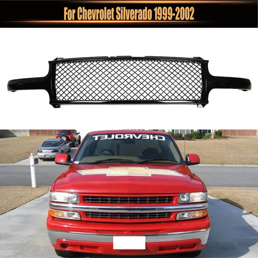 

Front Bumper Grill Hood Grille Auto Racing Car Grills High Quality Direct Replacement Grille For Chevrolet Silverado 1999-2002