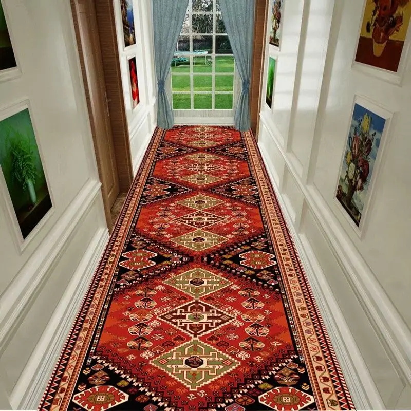

European Retro Carpets for Living Room Stone Kitchen Rug Home Decor Long Corridor Mat Hallway Bedroom Floor Area Rug Bath Doorma