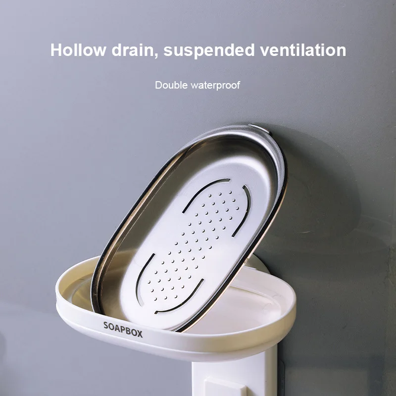 

Double-deck Soap Holder Creative Kitchen Bathroom Supplies Soap Holder Container Plastic Soap Dish With Drain Water 2023 Newest