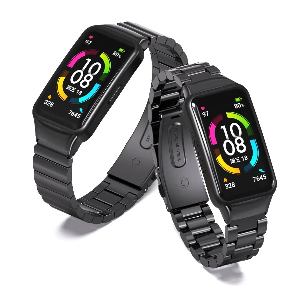 

SHACKER For Band Huawei 6/6 Pro Strap Smart Wristband Replacement Watch Belt Strap for Honor Bracelet Metal Wrist Accessories