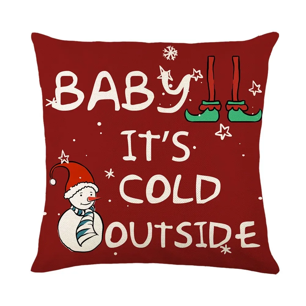 1 piece of Christmas decoration pillowcase Santa Claus dwarf tree printed cushion suite room home gift