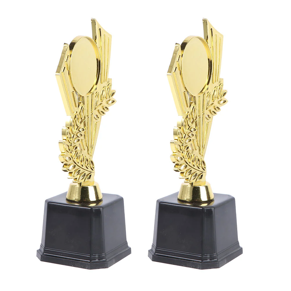 

2Pcs Game Trophy Children Trophy Competition Trophy Leaf Trophies for Awards Decor