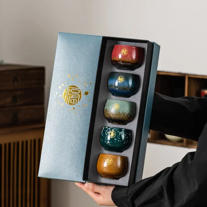 Чайная чашка Wufu Linmen чашки Винтажная мастерская кружка керамический набор кунг-фу