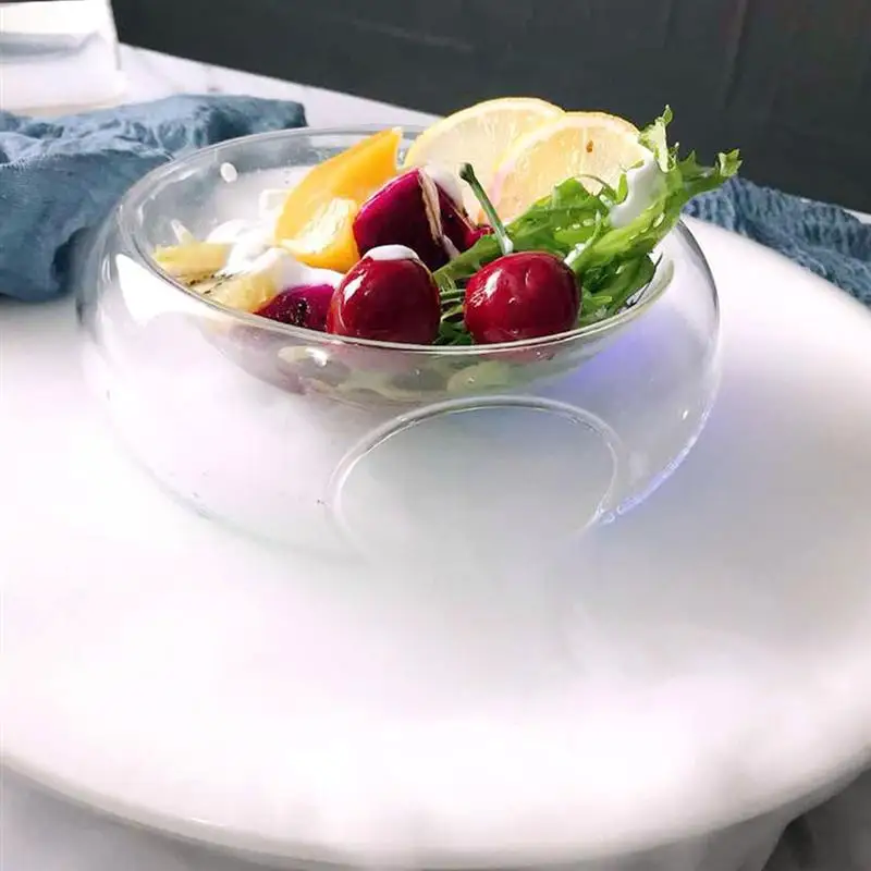 

Creative Transparent Glass Molecular Cuisine Bowl Dry Ice Salad Bowl Serving Bowls Food Storage Container Decoration