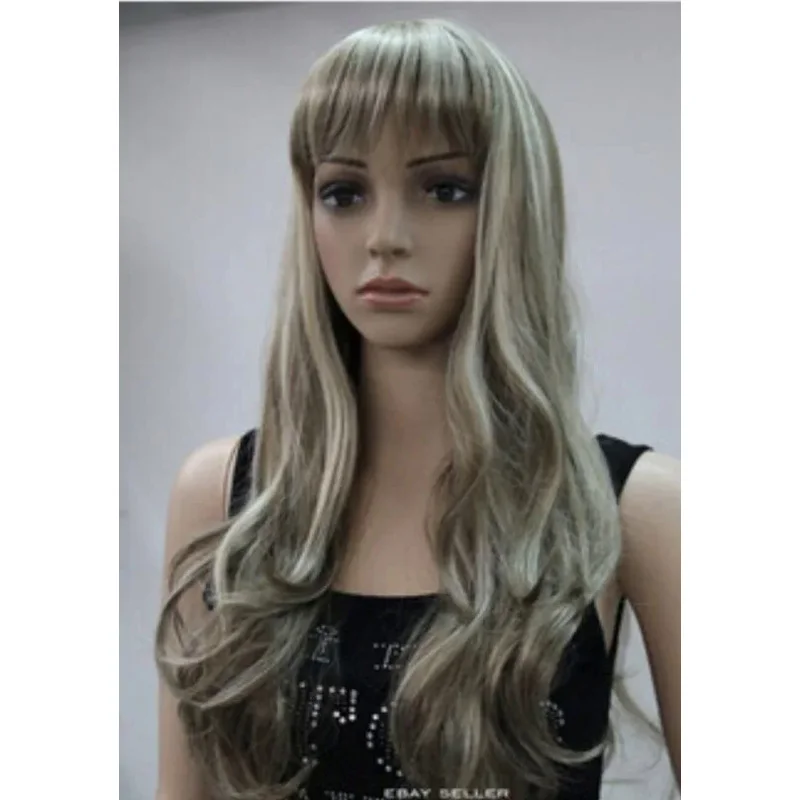 Женский парик коричневый светлый смешанный длинный волнистый женский