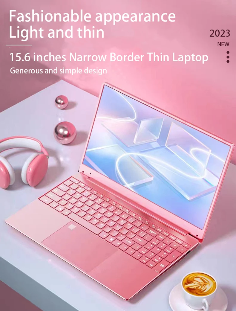 

AKPAD 15.6 Inch Pink Laptop Windows 11 10 Pro 1920*1080 Cheap Portable Intel 11th Laptop 16G RAM 256GB/512GB/1TB SSD HDMI Port