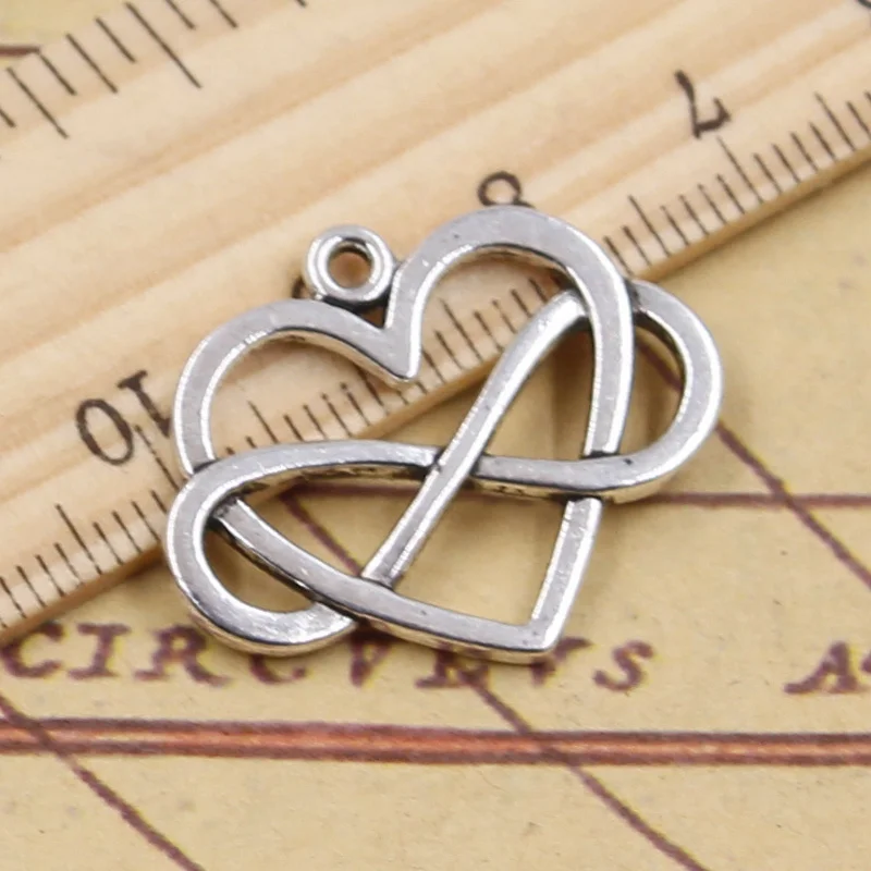 

15pcs Charms Heart Infinity Love Forever 22x27mm Tibetan Silver Color Pendants Antique Jewelry Making DIY Handmade Craft