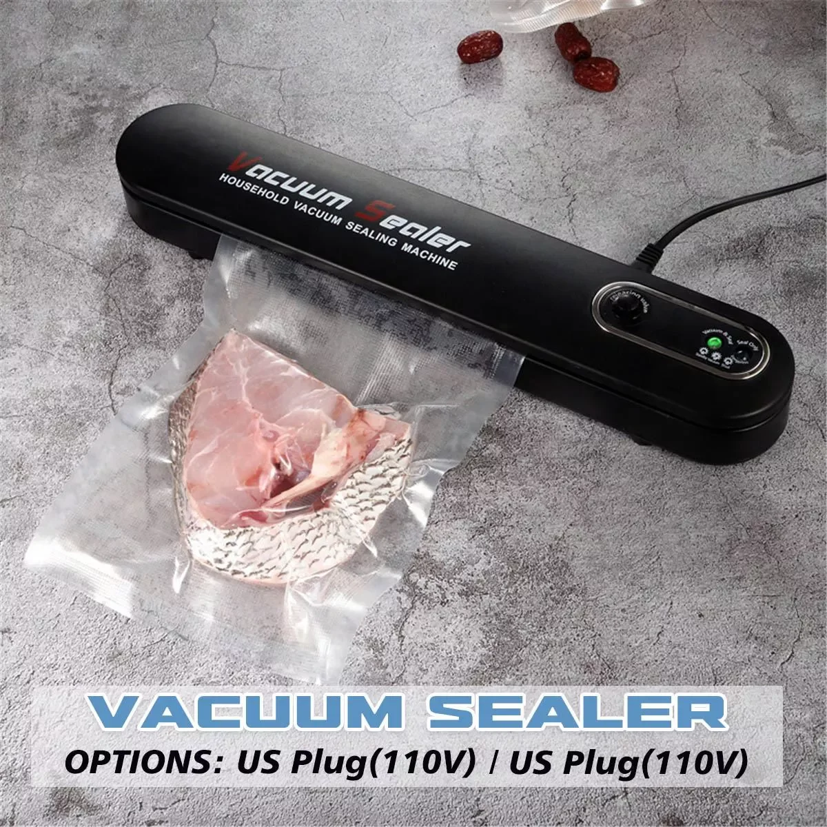 

Household Food Vacuum Sealer Packaging Machine Food Storage Film Sealer Sous Vide Vacuum Packer Bags