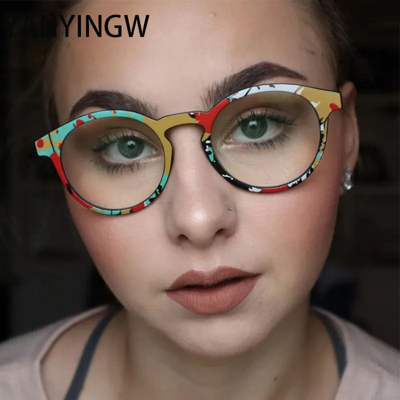 

Vintage High Quality Round Super Light TR90 Optical Glasses Frames Colorful Men Women Fashion Computer Eyeglasses