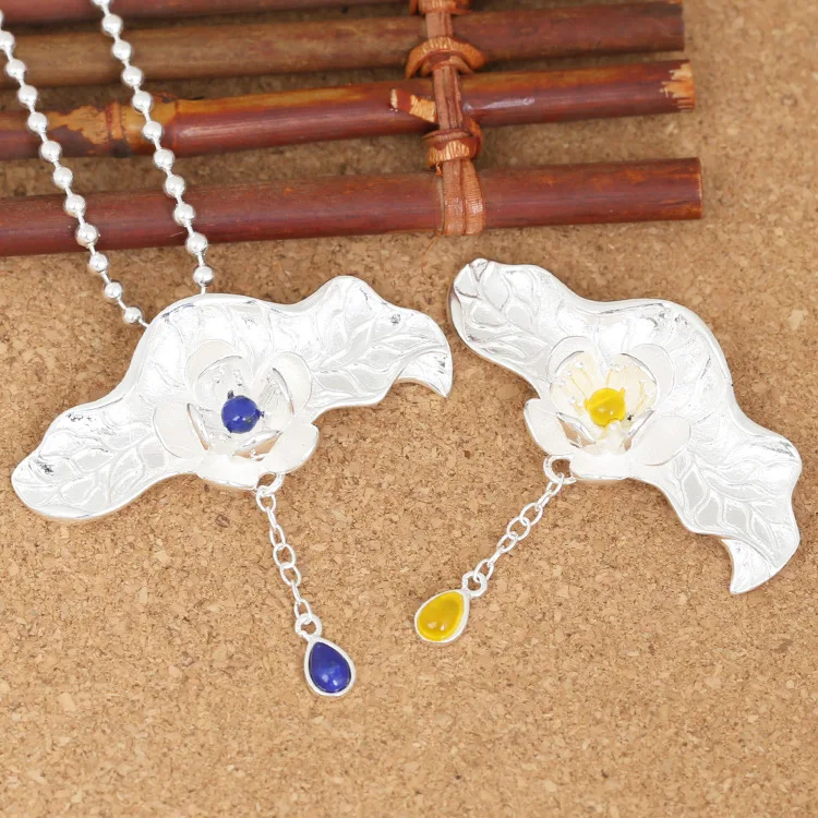 

Модные ювелирные изделия из стерлингового серебра S925 пробы, искусственная подвеска в виде капли, женские модели, прозрачная Красивая подвеска в виде листка лотоса