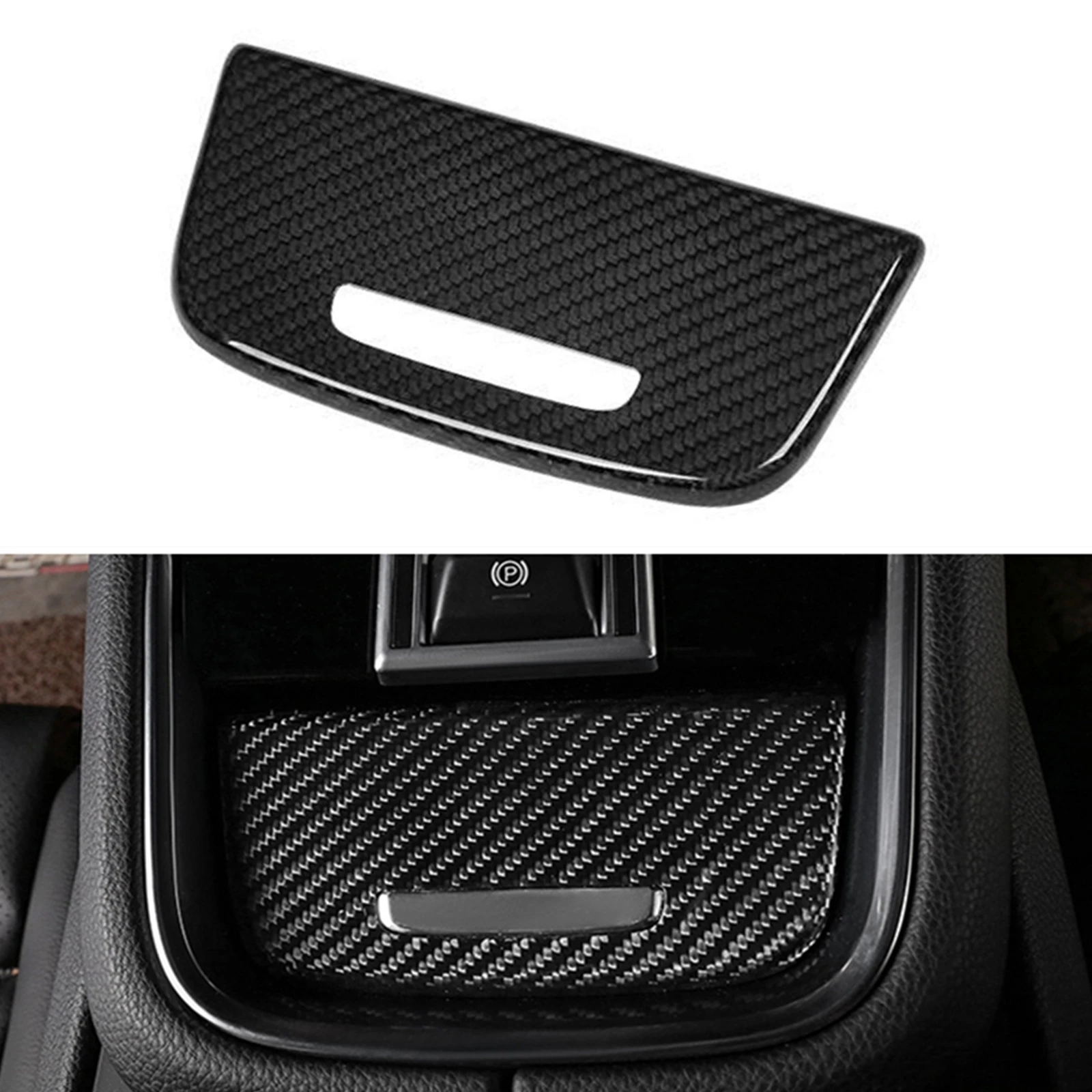 

For Porsche Panamera 2017-2021 Car Inner Ashtray Storage Box Panel Trim Carbon Fiber Interior Lighting Board Cover Sticker Strip
