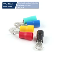 100pcs rv2 3 4 5 6 8 10 insulated ring crimp terminals wire cable electrical crimp connectors 16 14 awg kit m3m4m5m6m8