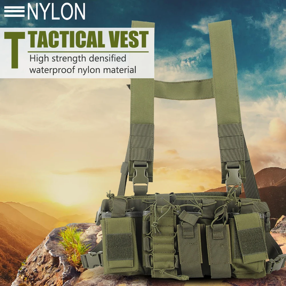 

Tactical Chest Rig Bag Radio Nylon Harness Pouch Holster Military Vest Rig Bag Adjustable Men Women Airsoft Shooting Equipment