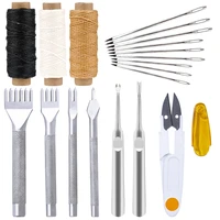 miusie professional leather craft kit with punching tool saddle groover leather needle for diy leather sewing handmade craftwork