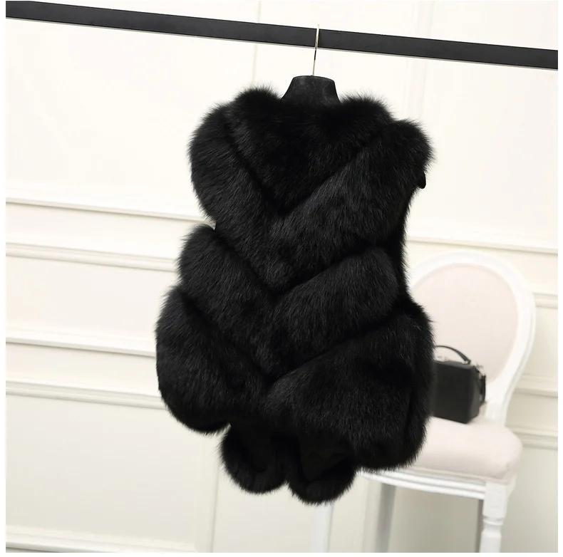 ICCLEK 2019 imitation fox fur grass new fashion fur vest women's medium length Haining Korean jacket