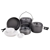 outdoor pot camping aluminum alloy cookware mountaineering picnic set bowl portable bbq kitchen cookware
