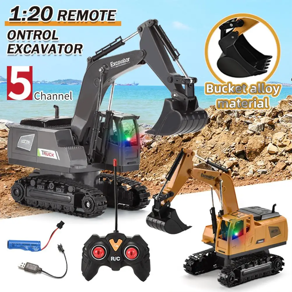 

RC Car Mini Remote Control Bulldozer 1:20 Alloy Plastic Engineering Car Dump Truck Crane Excavator Electric Vehicle Toys Gift