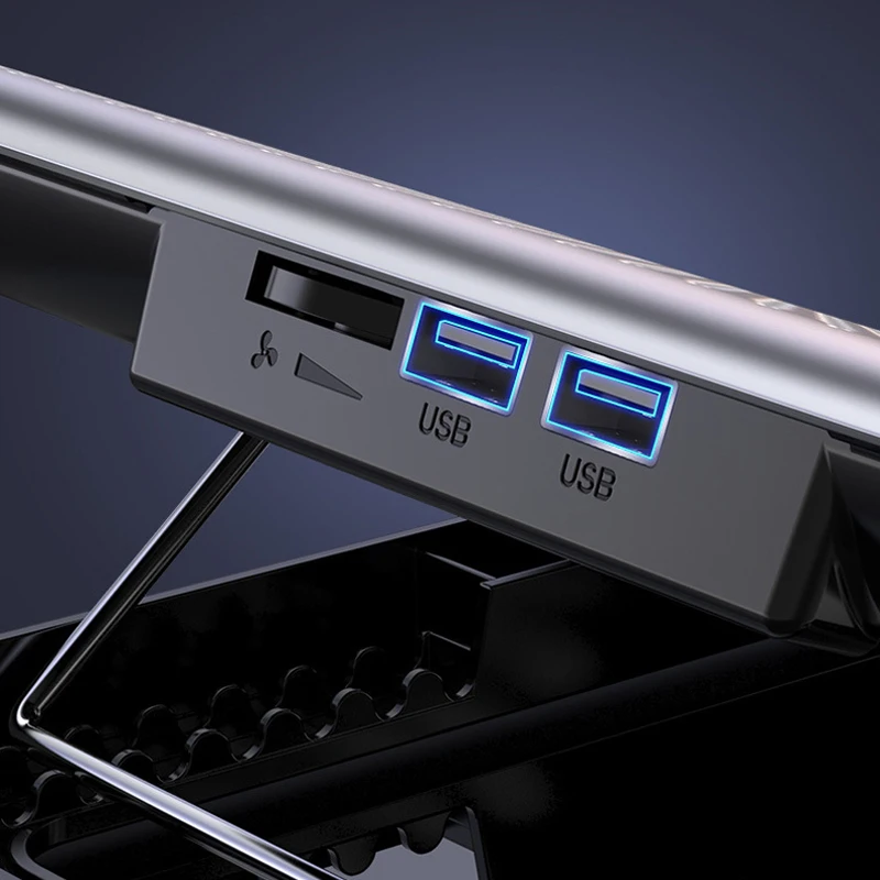 gaming laptop cooler silent fan metal laptop cooling pads two usb port portable adjustable notebook stand for 11 17 inch laptop free global shipping