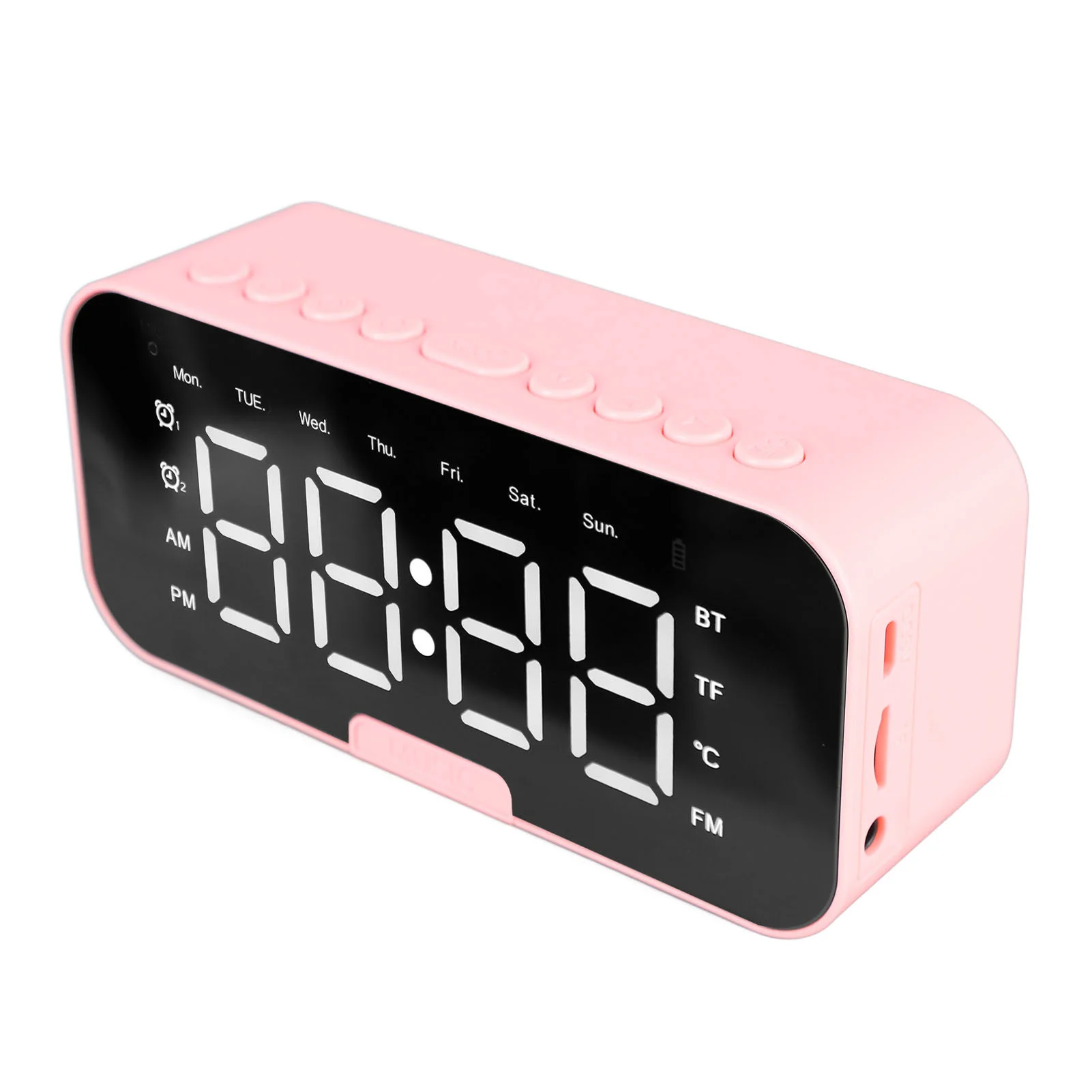 Зеркальный Bluetooth-будильник Светодиодный цифровой экран Громкий звук